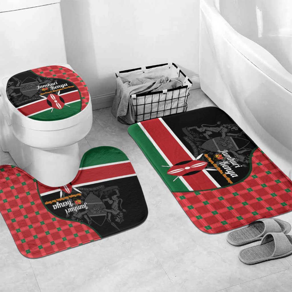 Kenya Jamhuri Day Bathroom Set One People One Nation Massai Shuka Pattern