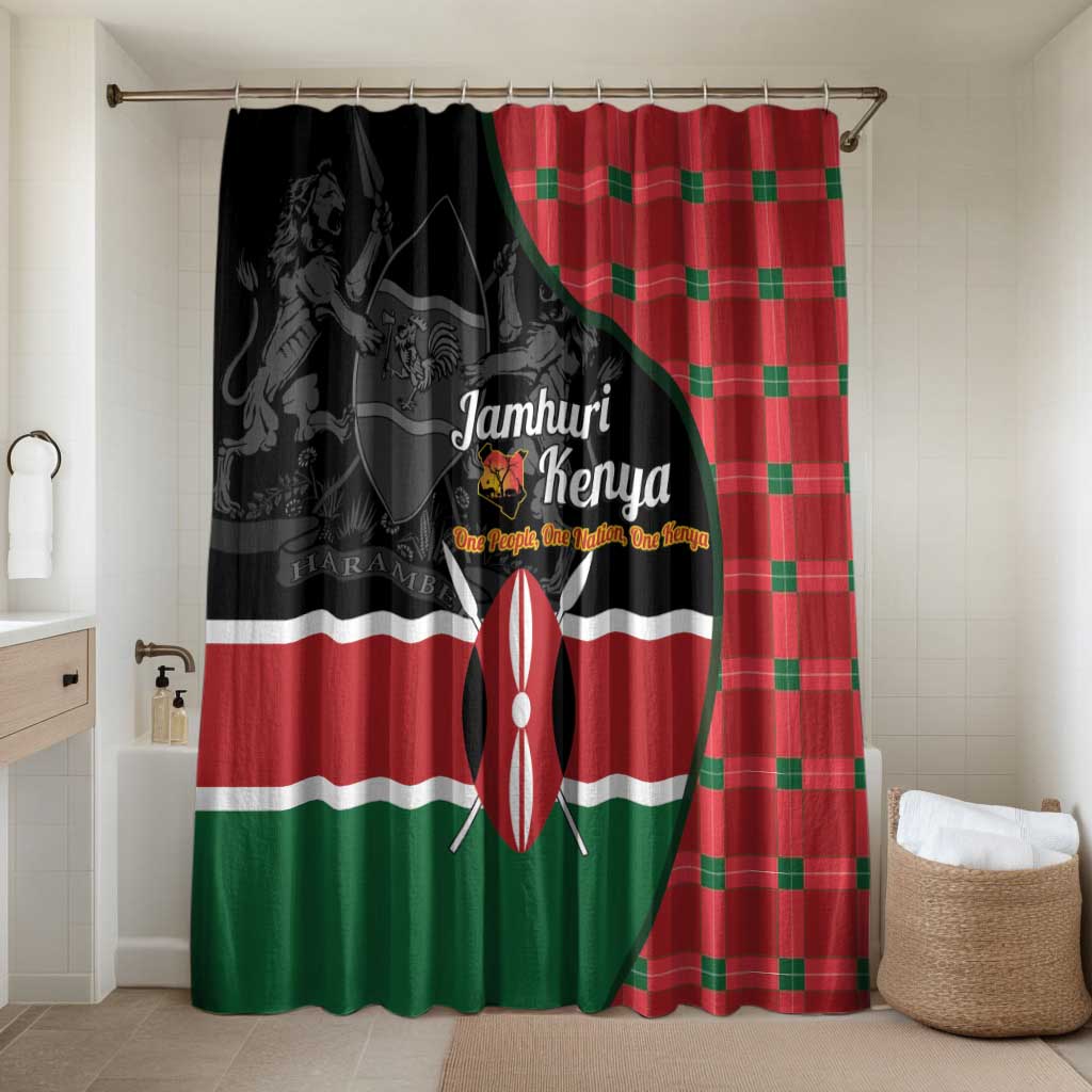 Kenya Jamhuri Day Bathroom Set One People One Nation Massai Shuka Pattern