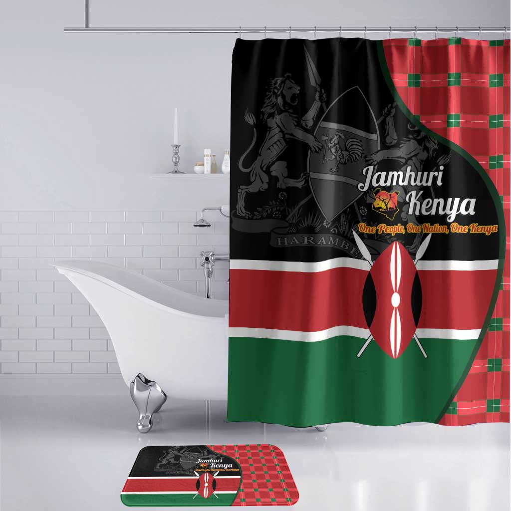 Kenya Jamhuri Day Bathroom Set One People One Nation Massai Shuka Pattern