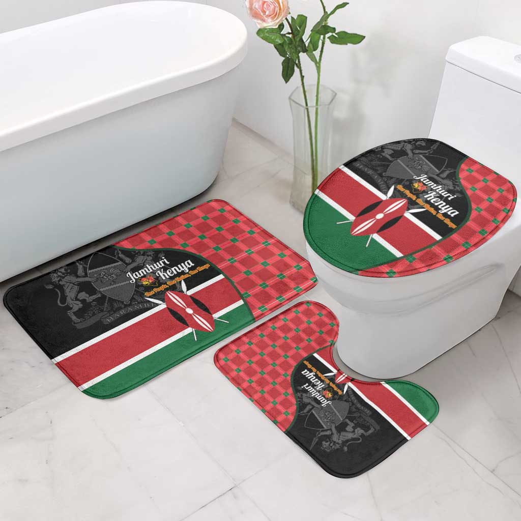 Kenya Jamhuri Day Bathroom Set One People One Nation Massai Shuka Pattern