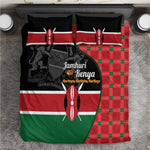 Afro Jamhuri ya Kenya Bedding Set One People One Nation Massai Shuka Pattern - African Pride