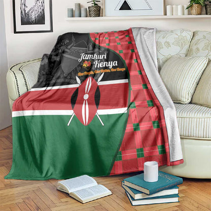 Afro Jamhuri ya Kenya Blanket One People One Nation Massai Shuka Pattern - African Pride