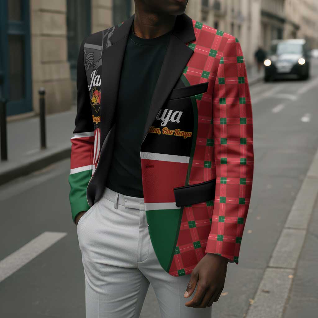 Kenya Jamhuri Day Blazer One People One Nation Massai Shuka Pattern