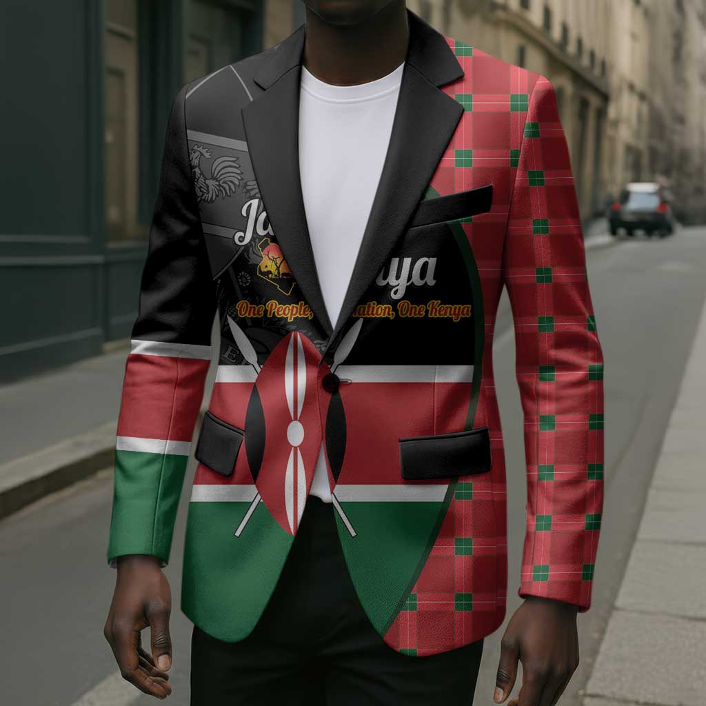 Kenya Jamhuri Day Blazer One People One Nation Massai Shuka Pattern