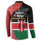 Kenya Jamhuri Day Button Sweatshirt One People One Nation Massai Shuka Pattern