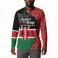 Kenya Jamhuri Day Button Sweatshirt One People One Nation Massai Shuka Pattern