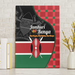 Afro Jamhuri ya Kenya Canvas Wall Art One People One Nation Massai Shuka Pattern - African Pride