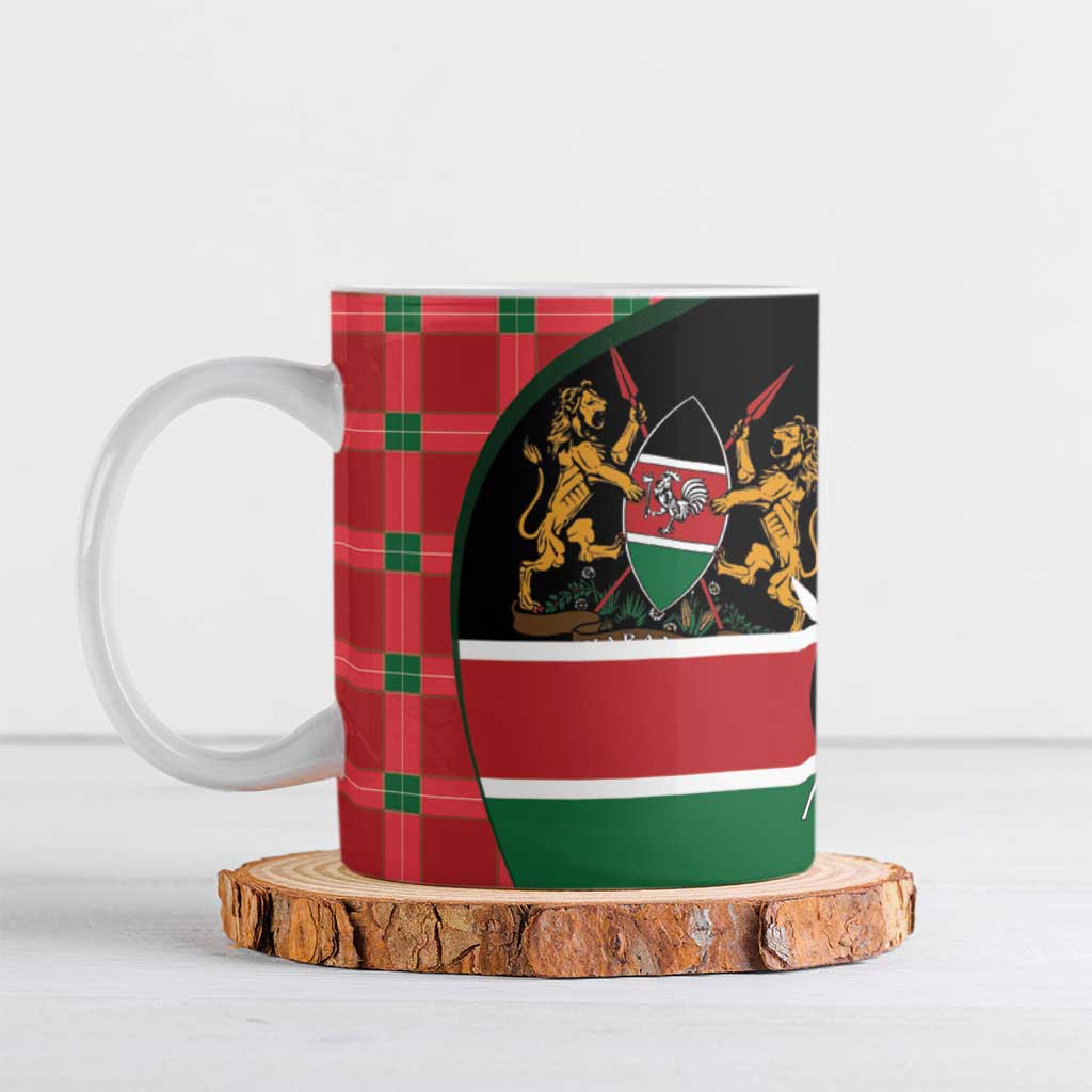 Kenya Jamhuri Day Ceramic Mug One People One Nation Massai Shuka Pattern
