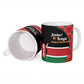 Kenya Jamhuri Day Ceramic Mug One People One Nation Massai Shuka Pattern