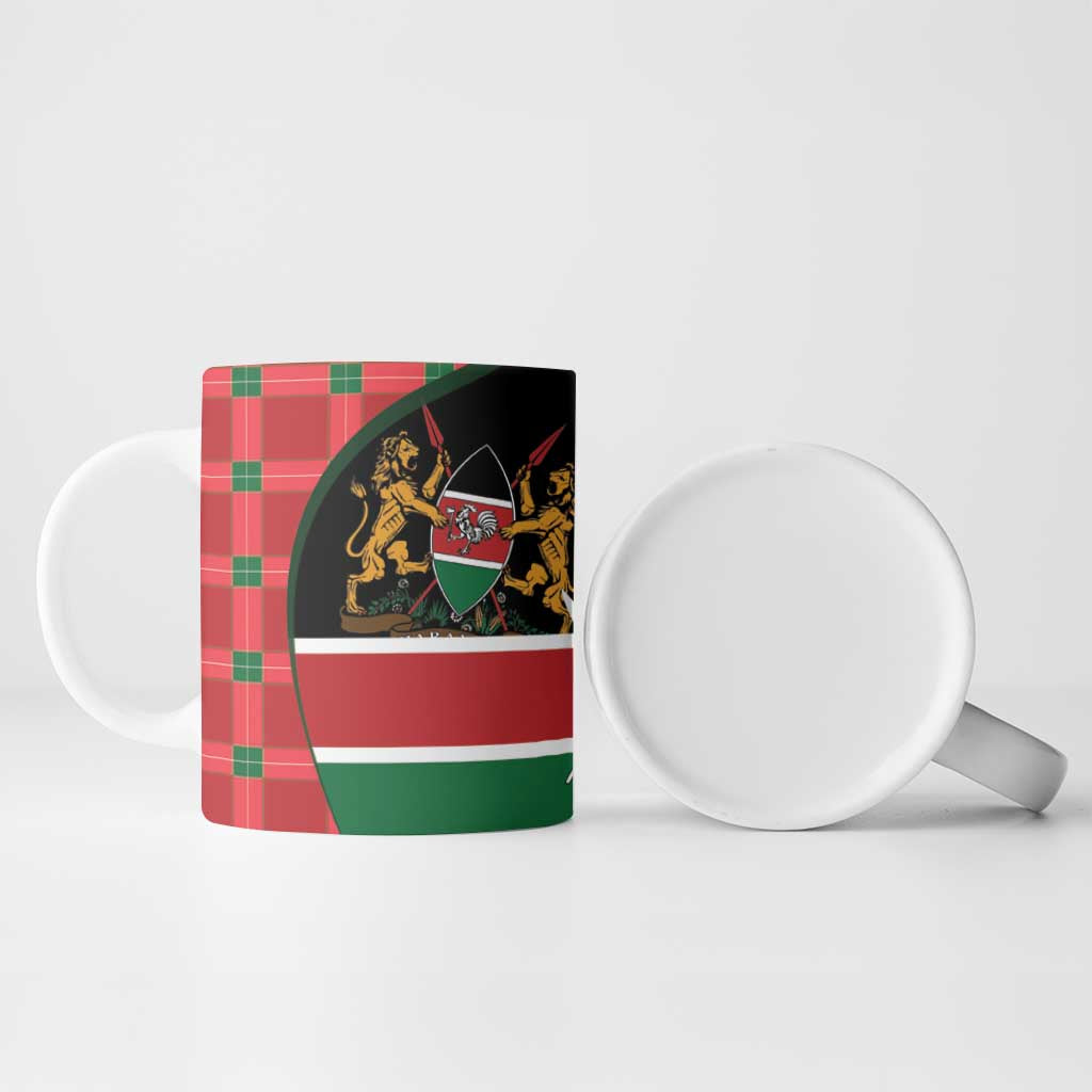 Kenya Jamhuri Day Ceramic Mug One People One Nation Massai Shuka Pattern