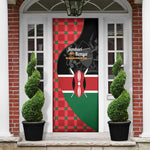 Kenya Jamhuri Day Door Cover One People One Nation Massai Shuka Pattern