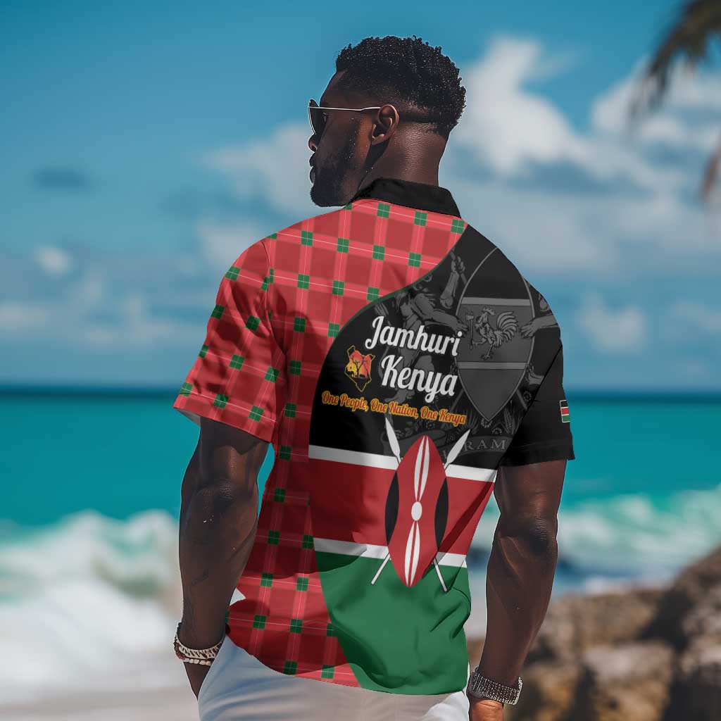 Afro Jamhuri ya Kenya Hawaiian Shirt One People One Nation Massai Shuka Pattern LT14