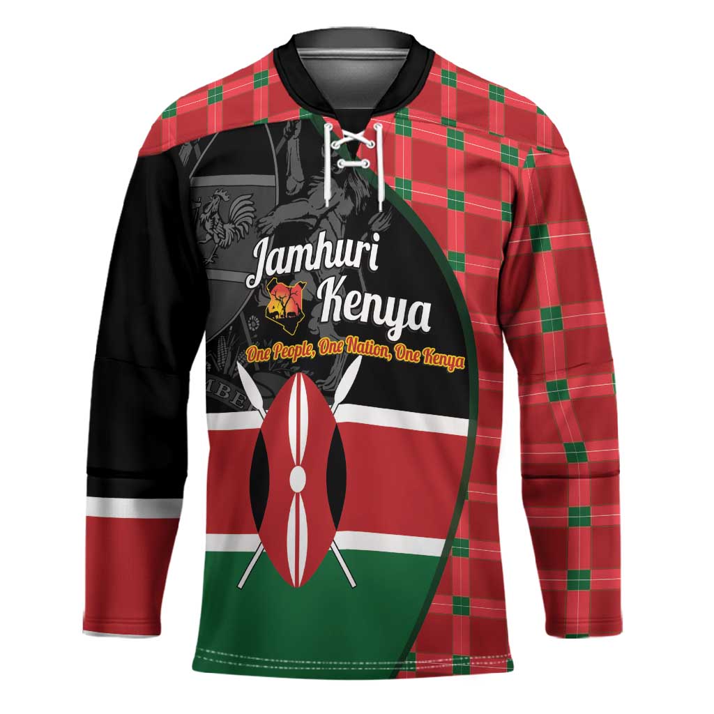 Kenya Jamhuri Day Hockey Jersey One People One Nation Massai Shuka Pattern