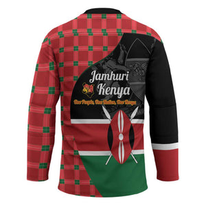 Kenya Jamhuri Day Hockey Jersey One People One Nation Massai Shuka Pattern