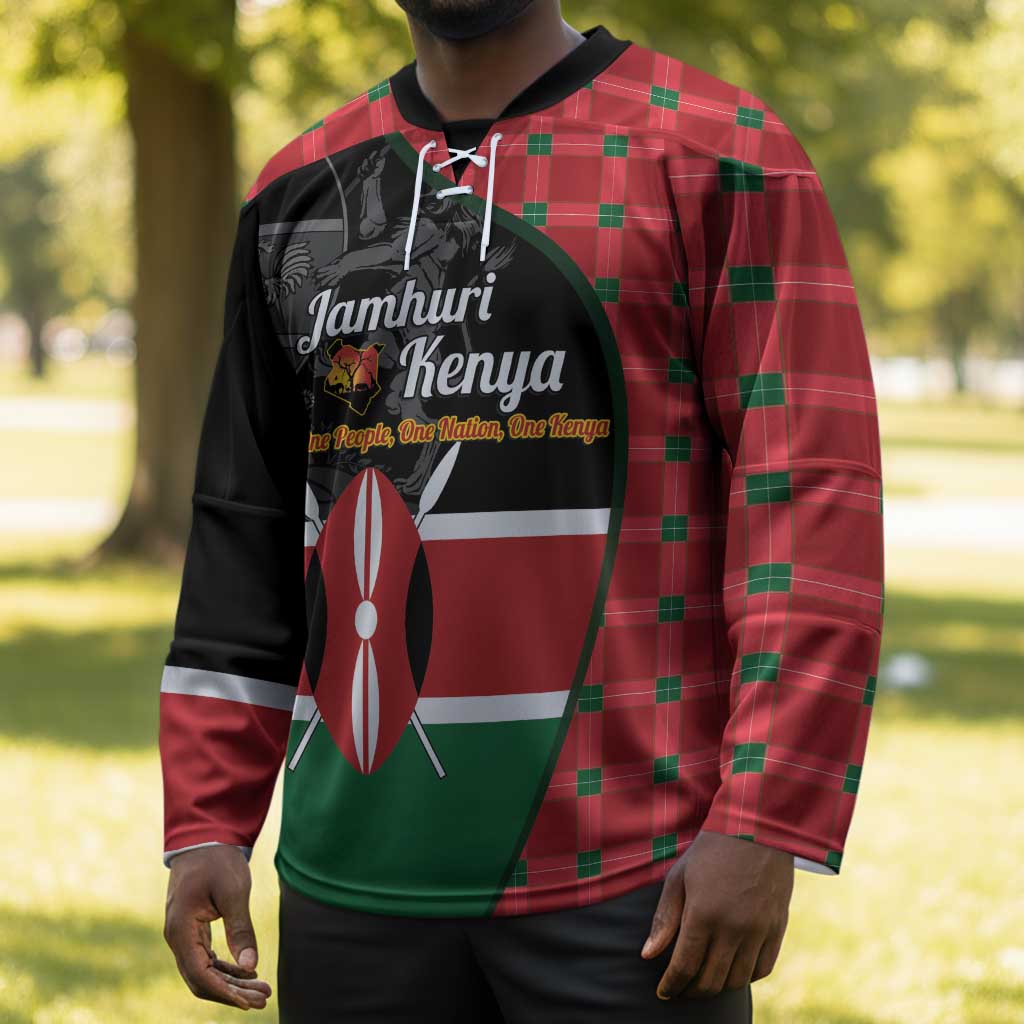 Kenya Jamhuri Day Hockey Jersey One People One Nation Massai Shuka Pattern