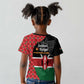 Afro Jamhuri ya Kenya Kid T shirt One People One Nation Massai Shuka Pattern LT14