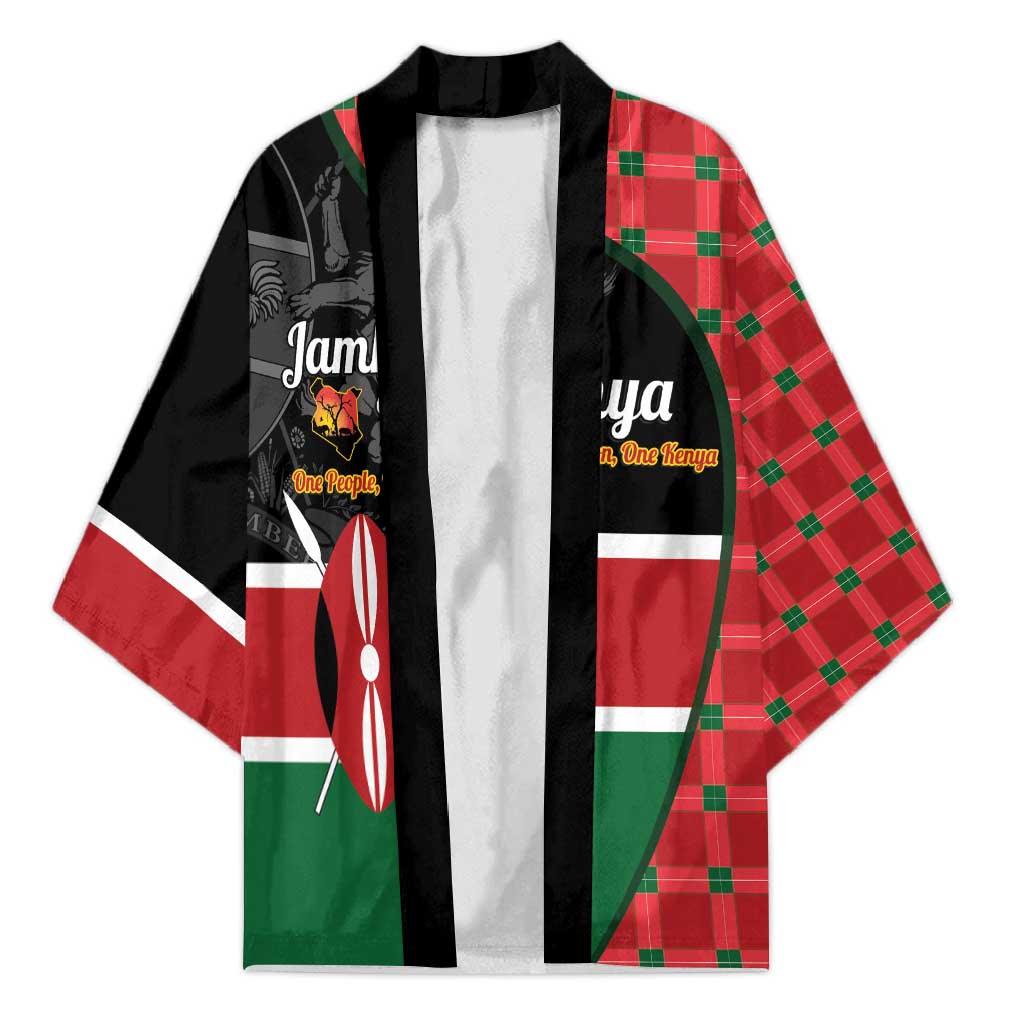 Kenya Jamhuri Day Kimono One People One Nation Massai Shuka Pattern