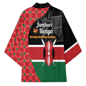 Kenya Jamhuri Day Kimono One People One Nation Massai Shuka Pattern