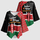 Kenya Jamhuri Day Kimono Sleeve Blouse One People One Nation Massai Shuka Pattern