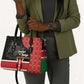 Kenya Jamhuri Day Leather Bag One People One Nation Massai Shuka Pattern