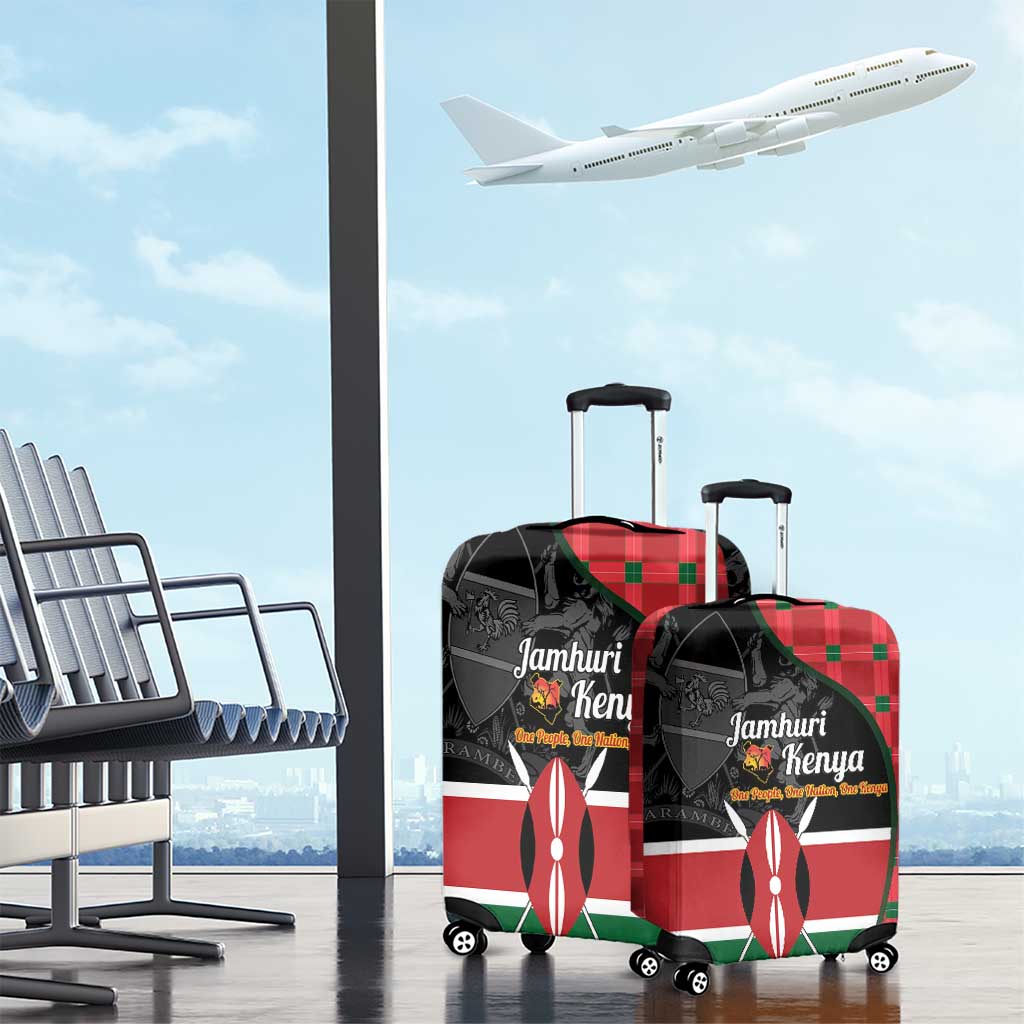 Afro Jamhuri ya Kenya Luggage Cover One People One Nation Massai Shuka Pattern - African Pride