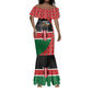 Afro Jamhuri ya Kenya Mermaid Dress One People One Nation Massai Shuka Pattern LT14