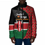 Kenya Jamhuri Day Padded Jacket One People One Nation Massai Shuka Pattern