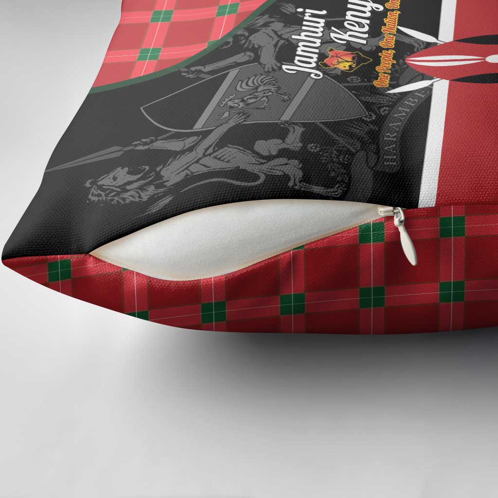 Kenya Jamhuri Day Pillow Cover One People One Nation Massai Shuka Pattern