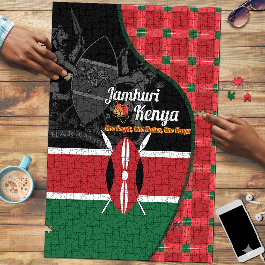 Kenya Jamhuri Day Puzzle One People One Nation Massai Shuka Pattern