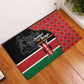Afro Jamhuri ya Kenya Rubber Doormat One People One Nation Massai Shuka Pattern - African Pride