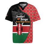 Afro Jamhuri ya Kenya Rugby Jersey One People One Nation Massai Shuka Pattern LT14