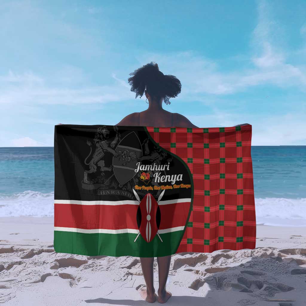 Afro Jamhuri ya Kenya Sarong One People One Nation Massai Shuka Pattern - African Pride