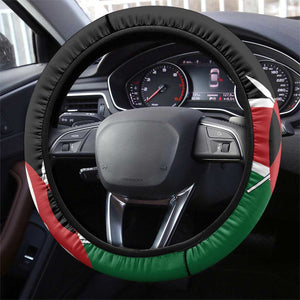 Afro Jamhuri ya Kenya Steering Wheel Cover One People One Nation Massai Shuka Pattern - African Pride