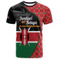 Afro Jamhuri ya Kenya T shirt One People One Nation Massai Shuka Pattern LT14
