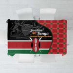 Afro Jamhuri ya Kenya Tablecloth One People One Nation Massai Shuka Pattern - African Pride