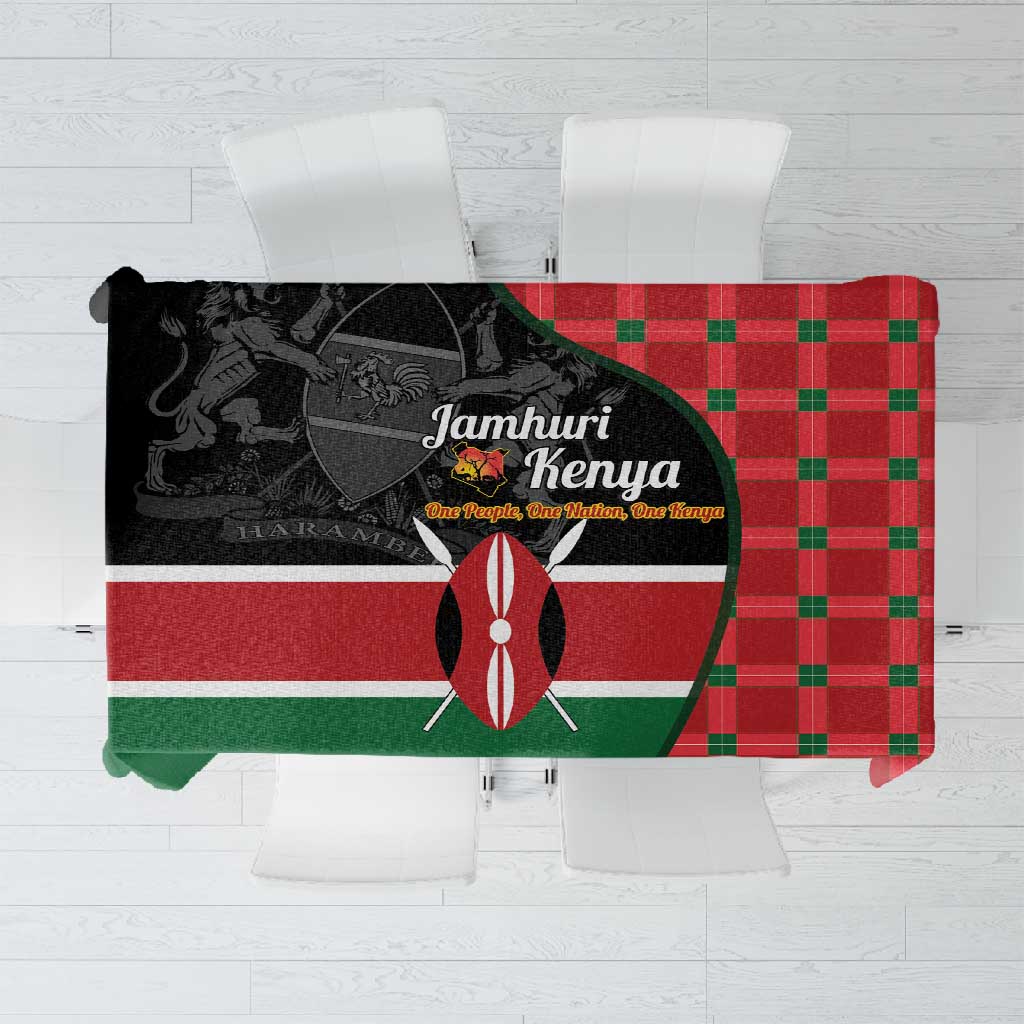 Afro Jamhuri ya Kenya Tablecloth One People One Nation Massai Shuka Pattern - African Pride