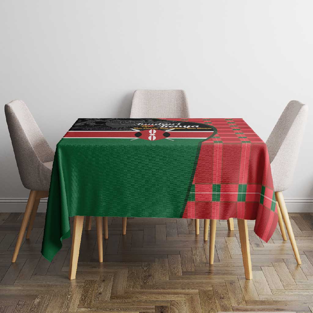 Afro Jamhuri ya Kenya Tablecloth One People One Nation Massai Shuka Pattern - African Pride