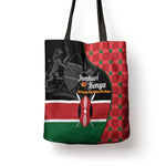 Kenya Jamhuri Day Tote Bag One People One Nation Massai Shuka Pattern