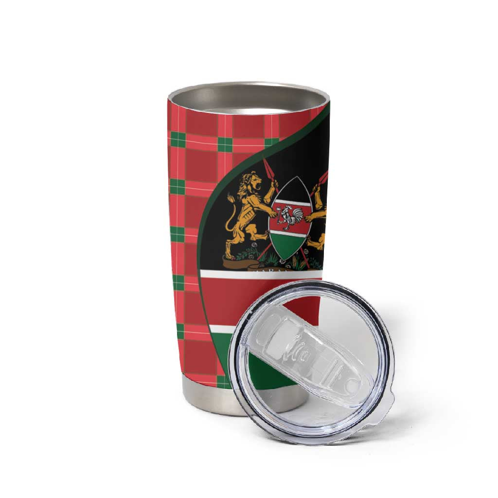 Afro Jamhuri ya Kenya Tumbler Cup One People One Nation Massai Shuka Pattern - African Pride