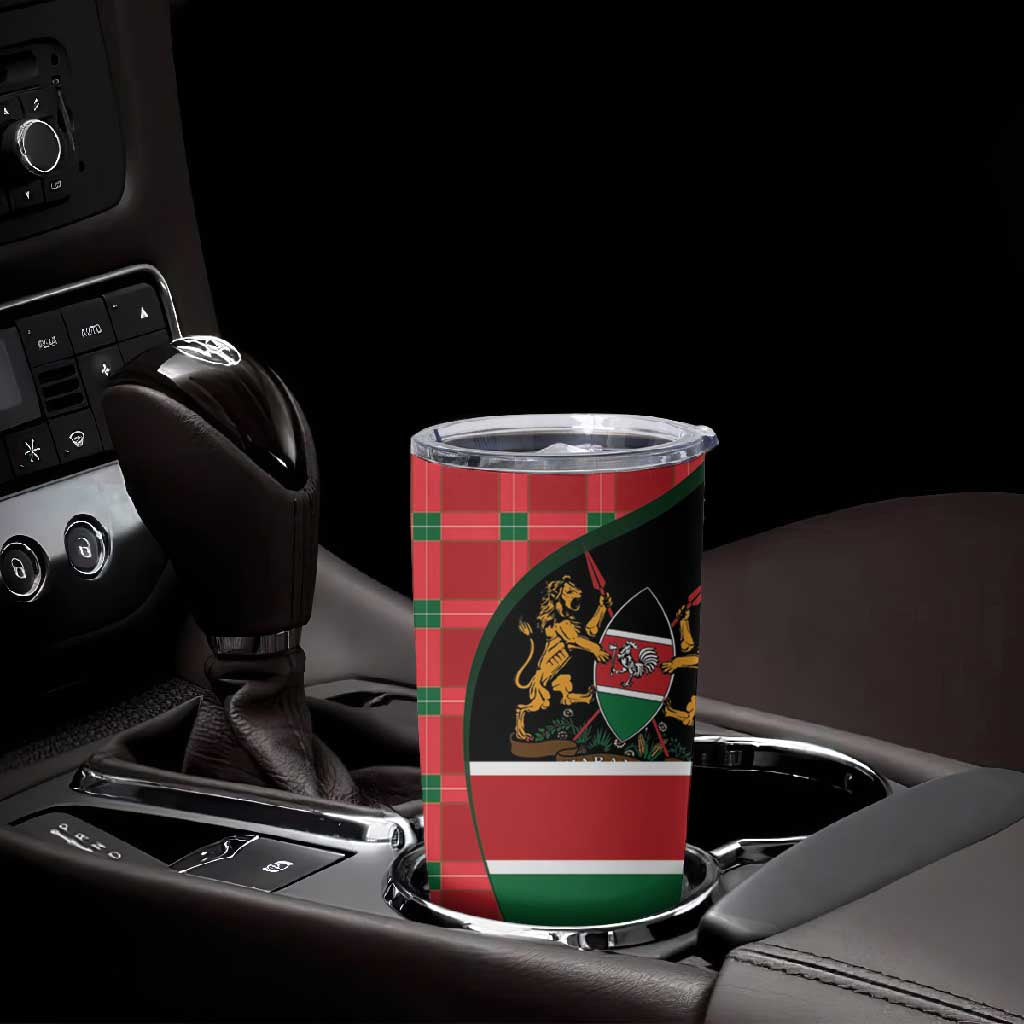 Afro Jamhuri ya Kenya Tumbler Cup One People One Nation Massai Shuka Pattern - African Pride