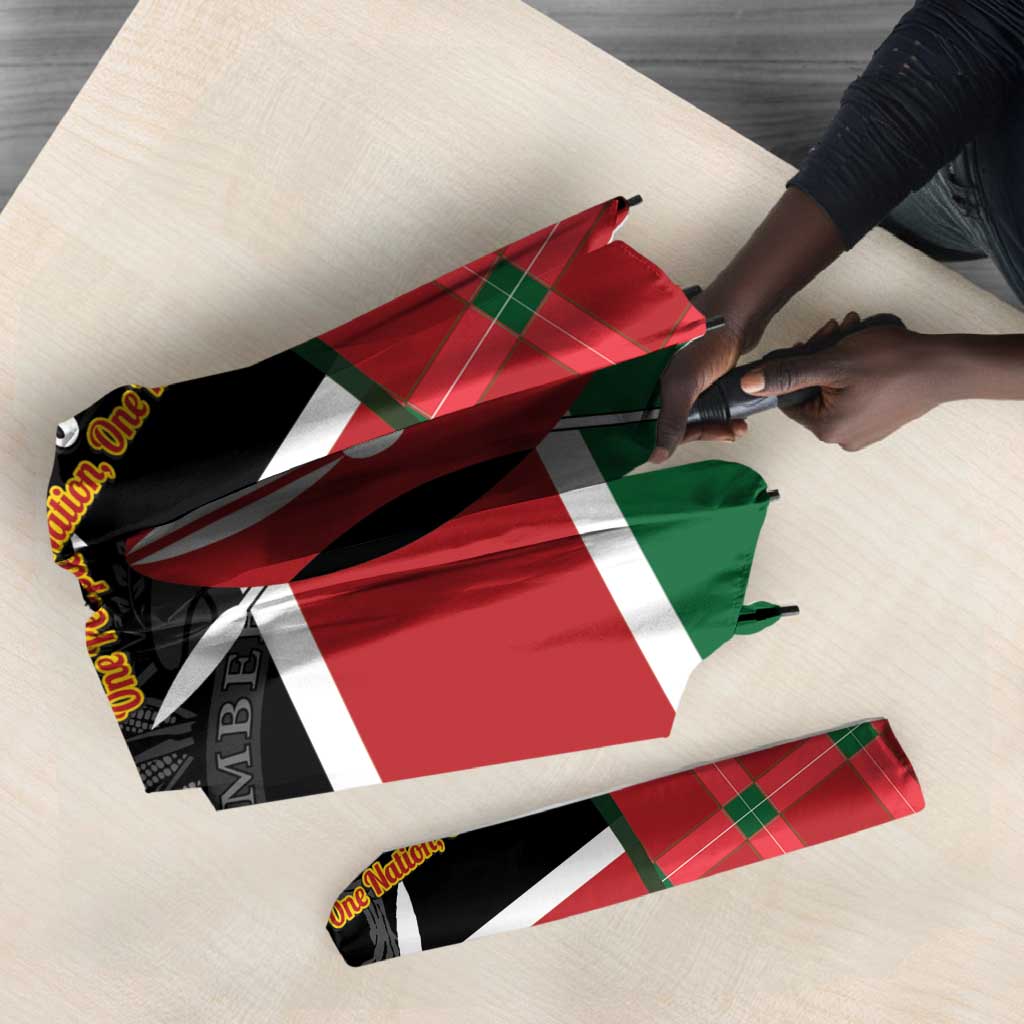 Kenya Jamhuri Day Umbrella One People One Nation Massai Shuka Pattern
