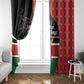 Afro Jamhuri ya Kenya Window Curtain One People One Nation Massai Shuka Pattern - African Pride