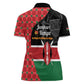 Afro Jamhuri ya Kenya Women Polo Shirt One People One Nation Massai Shuka Pattern LT14