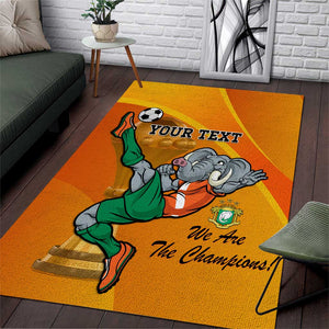 Custom Ivory Coast Football Area Rug 2024 Mascot With Champions Trophy