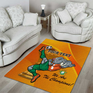 Custom Ivory Coast Football Area Rug 2024 Mascot With Champions Trophy