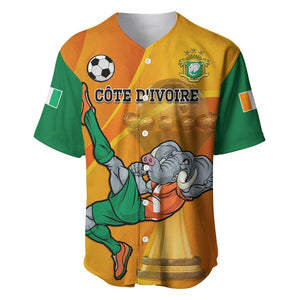 Custom Ivory Coast Football Baseball Jersey 2024 Mascot With Champions Trophy