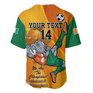 Custom Ivory Coast Football Baseball Jersey 2024 Mascot With Champions Trophy