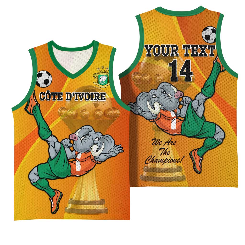 Custom Ivory Coast Football Basketball Jersey 2024 Mascot With Champions Trophy LT14