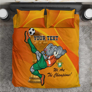 Custom Ivory Coast Football Bedding Set 2024 Mascot With Champions Trophy