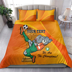 Custom Ivory Coast Football Bedding Set 2024 Mascot With Champions Trophy